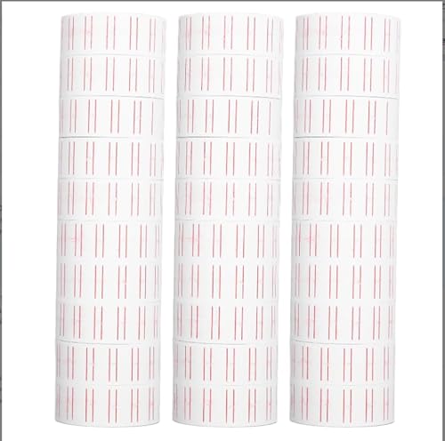 30 Rollen 15000 Stück Preisauszeichnungsetikett, Etikettenpreis Aufkleber Einzeile Etikettenpapier für MX5500 Gun Etikettiermaschine 21x12mm von Frdhee