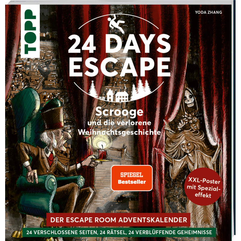 Topp Buchreihe / 24 Days Escape - Der Escape Room Adventskalender: Scrooge Und Die Verlorene Weihnachtsgeschichte. Spiegel Bestseller-Autor - Yoda Zha von Frech