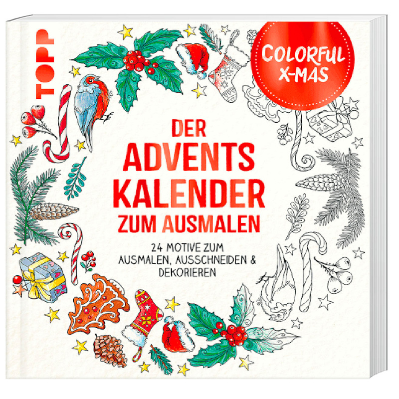 Colorful Christmas - Der Adventskalender Zum Ausmalen - Ursula Schwab, Kartoniert (TB) von Frech