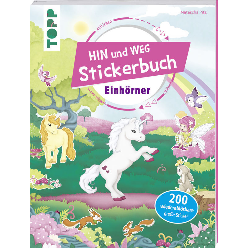 Das Hin-Und-Weg-Stickerbuch - Einhörner - frechverlag, Taschenbuch von Frech