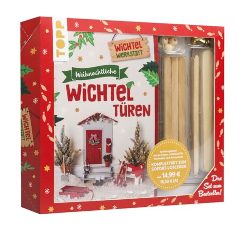 Kreativ-Set Weihnachtliche Wichteltüren. Anleitungsbuch + Material. Set zum Buch: Komplettes Bastelset mit Bastelbogen, Holzspatel, Holzperlen, Pappe, Schleifpapier, Fußspuren-Schablone Kreativ-Set Weihnachtliche Wichteltüren. Anleitungsbuch + Material. Set zum Buch: Komplettes Bastelset mit Bastelbogen, Holzspatel, Holzperlen, Pappe, Schleifpapier, Fußspuren-Schablone von Frech
