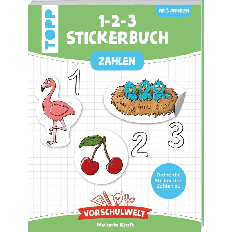 Vorschulwelt - Das 1-2-3-Stickerbuch - Melanie Kraft, Taschenbuch von Frech