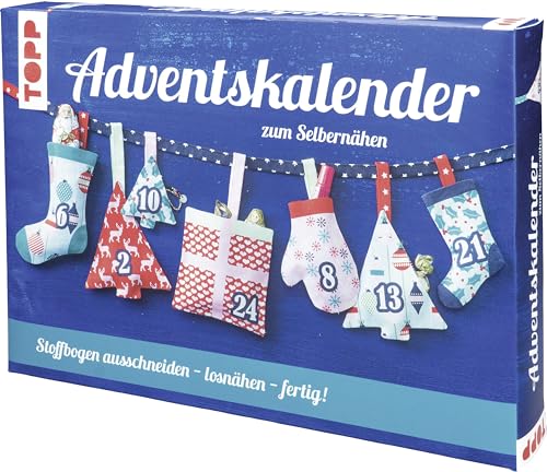 Adventskalender zum Selbernähen: Stoff mit aufgedrucktem Schnittmuster und Anleitung für einen selbstgemachten Adventskalender zum Aufhängen und Befüllen Adventskalender zum Selbernähen: Stoff mit aufgedrucktem Schnittmuster und Anleitung für einen selbstgemachten Adventskalender zum Aufhängen und Befüllen von Frech