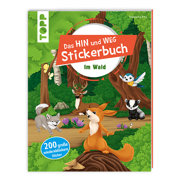 Das Hin-und-weg-Stickerbuch "Im Wald" von Frechverlag