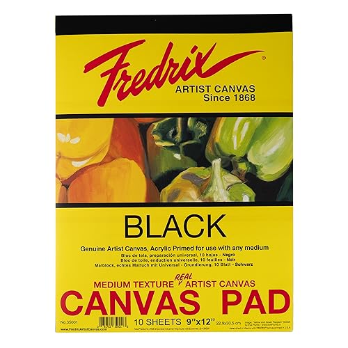 Fredrix Kreative Serie Leinwand Pad, Canvas, Schwarz Leinen, 9 x 12 Inches, 10 Fredrix Kreative Serie Leinwand Pad, Canvas, Schwarz Leinen, 9 x 12 Inches, 10 von Fredrix