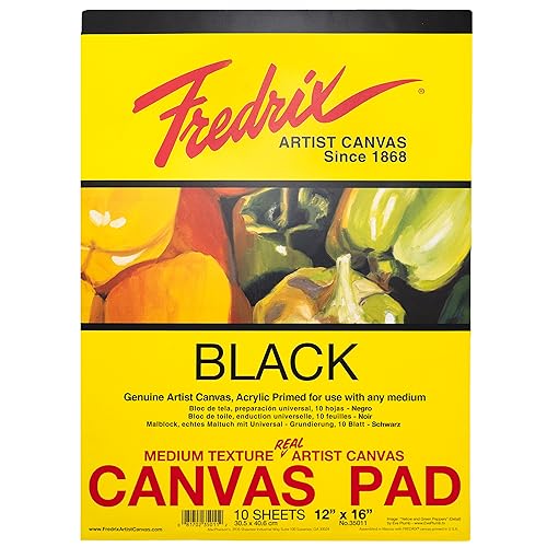 Tara Materialien Fredrix 12 x 16 schwarz Leinwand Pad 10 Blatt, 30,5 x 40,6 cm von Fredrix
