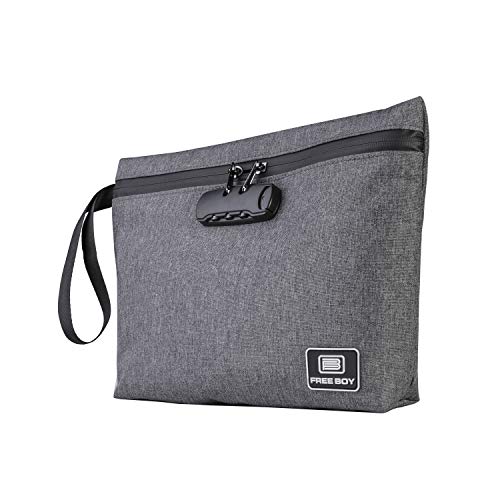 Free Boy Geruchsdichte Beutel, 30 x 21 cm, langlebig, geruchsdicht, mit Zahlenschloss, geruchsneutraler Behälter für Ihr Zubehör, Schwarz, 1 Count (Pack of 1), Reisen von Free Boy