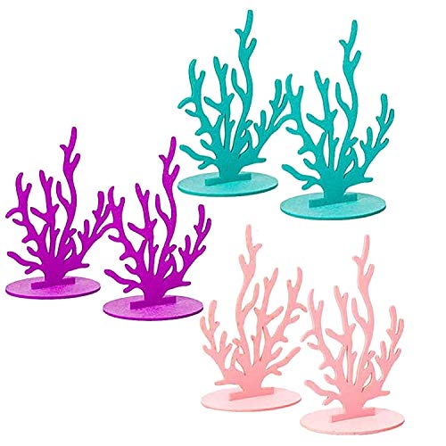 free-space DIY Meerjungfrau Party Filz Dekorationen Geburtstag/Abschlussfeier liefert Tischdekoration unter dem Meer Baby Shower (6pcs Coral) von free-space