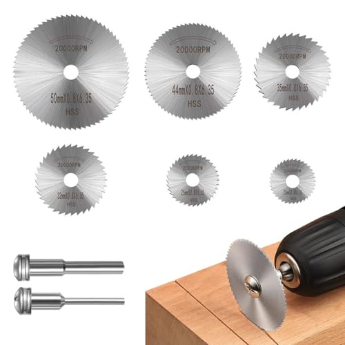 Trennscheiben für Dremel-Drehwerkzeug, 8-teiliges HSS-Stahl-Sägeblätter-Set mit 0,3 cm Spanndorn, Hochgeschwindigkeits-Drehwerkzeug-Zubehör für präzises Schneiden auf Holz, Kunststoff, Metall und Trennscheiben für Dremel-Drehwerkzeug, 8-teiliges HSS-Stahl-Sägeblätter-Set mit 0,3 cm Spanndorn, Hochgeschwindigkeits-Drehwerkzeug-Zubehör für präzises Schneiden auf Holz, Kunststoff, Metall und von FreeSkill