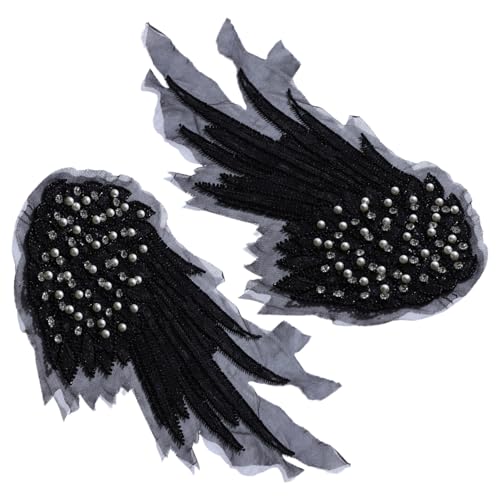 Freebily Handgefertigte Paillette Nähen auf Epauletten Strass Kristall Applique Nähpatch für DIY Handwerk Schwarz Einheitsgröße von Freebily