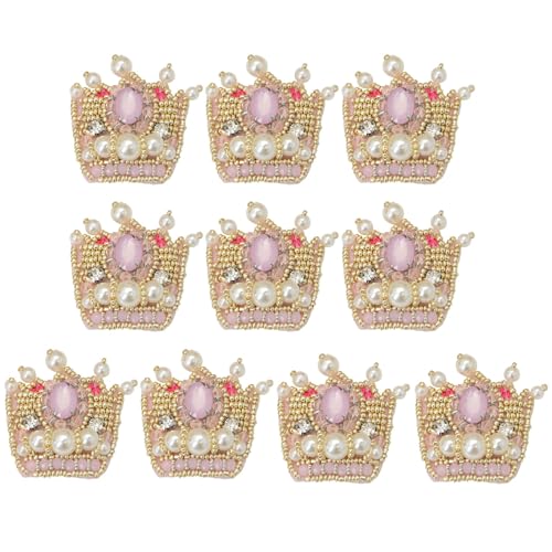 Freebily Perle Strass Crystal Appliques Embellishments Dekoration Flatback DIY Craft für Kleid Accessoire Gold 10 Stück One Size von Freebily