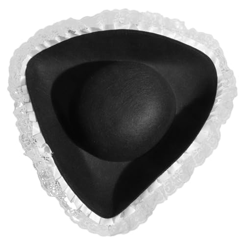 Freebily Spitze Edge Pirate Hat Tricorn Filz Hüte für Halloween Cosplay Themenparty Weiß Einheitsgröße von Freebily