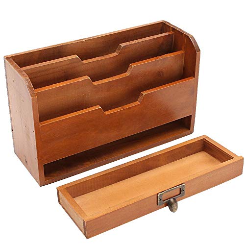 Freedomanoth Briefständer Dokumentenablage Holz Büro Ablage Postablage Schreibtisch Organizer Briefablage Box Für, Papiere Und Dokumente von Freedomanoth