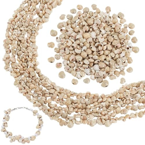 4 Stränge Muscheln 13 Fuß / 3,96 m Natürliche Muschelperlenstränge, Knopfmuscheln Perlenstränge Strand aus Strandmuscheln für Schmuck DIY Basteln Dekoration Strandparty von Freefire