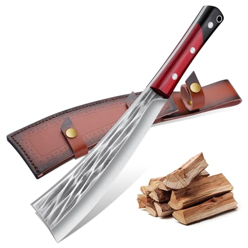 Freelander Machete Outdoor Survival Messer, 5Cr15 Jagdmesser Feststehende Klinge, Großes Outdoor Messer für Wald mit Scheide, Bushcraft Messer Full Tang Schwarz und rot gespleißter Holzgriff Freelander Machete Outdoor Survival Messer, 5Cr15 Jagdmesser Feststehende Klinge, Großes Outdoor Messer für Wald mit Scheide, Bushcraft Messer Full Tang Schwarz und rot gespleißter Holzgriff von Freelander