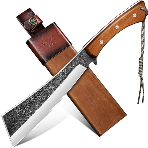 Freelander Machete Outdoor Survival Messer, Großes Jagdmesser Feststehende Klinge mit Holzscheide, Full Tang Bushcraft Machete mit Holzgriff für Camping, Wandern, Geschenk für Männer von Freelander