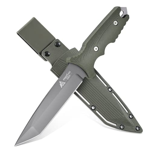Freelander Outdoor Messer Survival, Jagdmesser Feststehende Klinge aus 440C-Stahl, Bushcraft Messer Full Tang, mit Scheide, Überlebensmesser für Camping, Wandern und Angeln Freelander Outdoor Messer Survival, Jagdmesser Feststehende Klinge aus 440C-Stahl, Bushcraft Messer Full Tang, mit Scheide, Überlebensmesser für Camping, Wandern und Angeln von Freelander