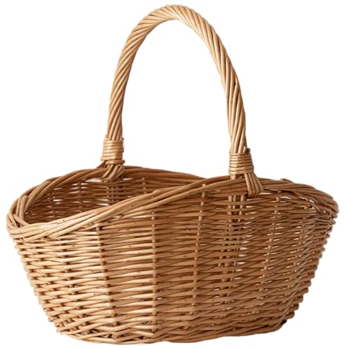 Korbkorb mit Griff, tragbare Kapazität gewebte Weidenpicknickkörbe für Obst, Gemüse, Blumen, organisieren Kleiner Korb von Freiwncr