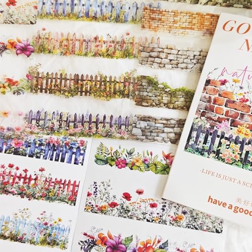 Scrapbooking Bullet Journaling Zubehör Set,Blumen Stickers Book for Dekorative Scrapbooking,Kalender,Junk Journal,DIY Crafts,Notebook (Gardening Dreams) von Frekyar