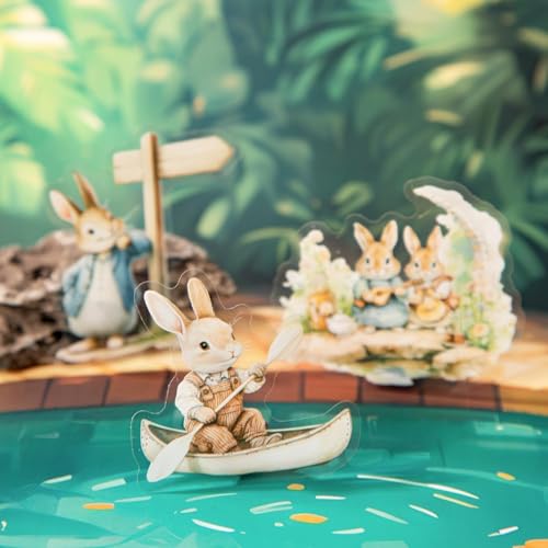 Scrapbooking Zubehör Stickers with Rabbit Set,60 Stück Bullet Journal Zubehör Aufkleber Transparent Animals Themed Ästhetische Aufkleber for Dekorative Fotoalbum,Notebook(Peter Rabbit) von Frekyar