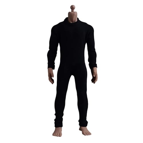 Fremego 1/12 Skala Männliche Kleidung, Männliche Enge Reißverschluss Bodysuit Jumpsuit Outfit Kleidung für 6inch Soldat Action Figur Puppe (Schwarz) von Fremego