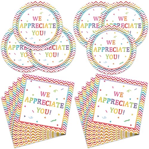 Frerand 40 Stück "We Appreciate You"-Partyzubehör enthält 20 Teller, 20 Servietten für die Party-Dekoration "Thank You for All You Do" Frerand 40 Stück "We Appreciate You"-Partyzubehör enthält 20 Teller, 20 Servietten für die Party-Dekoration "Thank You for All You Do" von Frerand