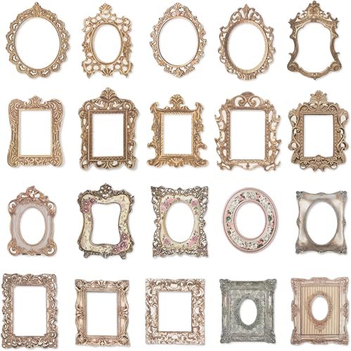 60 Stück Vintage-Scrapbook-Rahmen, dekorative Papierbordüren, Scrapbooking-Ausschnitte, Papier für DIY-Tagebuch, Bastelkunst, Retro-Spiegelrahmen-Papier für Junk-Tagebuch und Kartenherstellung von Fresilkora