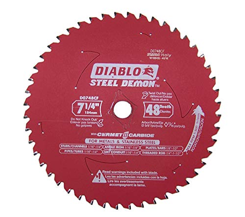 Diablo D0748CF Steel Demon Sägeblatt, 19 cm, 48 Zähne, Metall und Edelstahl, Cermet II Hartmetall, bis zu 5 x längere Lebensdauer von Freud