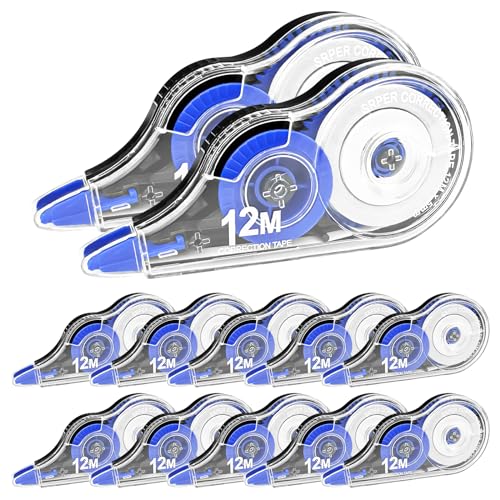 Frevoitna 12 Stück Korrekturroller Nachfüller, Korrekturmaus, Korrekturstift, Korrekturbänder, Correction Tape Nachfüllbar, für Arbeitszimmer und Büro Verwendet, Langlebiges Briefpapier, Blaue Anzug Frevoitna 12 Stück Korrekturroller Nachfüller, Korrekturmaus, Korrekturstift, Korrekturbänder, Correction Tape Nachfüllbar, für Arbeitszimmer und Büro Verwendet, Langlebiges Briefpapier, Blaue Anzug von Frevoitna