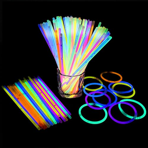 Frevoitna Knicklichter, 120 stück Leuchtstäbe Knicklichter Set, Länge 20cm Glühende Armbänder Neon glow stick party set mit Verbindungsstücken, für Partys, Hochzeiten, Halloween-Dekorationen Frevoitna Knicklichter, 120 stück Leuchtstäbe Knicklichter Set, Länge 20cm Glühende Armbänder Neon glow stick party set mit Verbindungsstücken, für Partys, Hochzeiten, Halloween-Dekorationen von Frevoitna