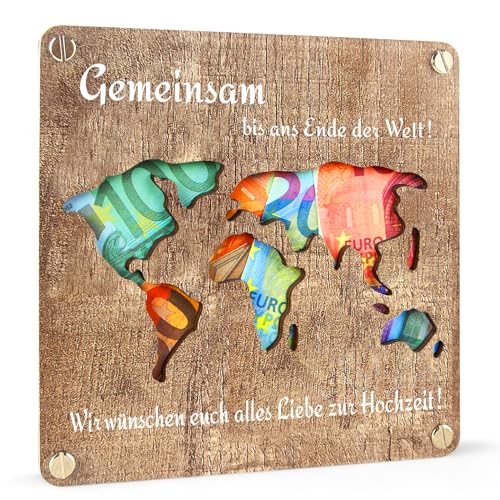 Hochzeitsgeschenke Holz Weltkarte für Brautpaar, Personalisierte Geldgeschenk Verpackung, Originelle Holz Hochzeitskarte, Hochzeit Geschenke Geld Hochzeitsgeschenke Holz Weltkarte für Brautpaar, Personalisierte Geldgeschenk Verpackung, Originelle Holz Hochzeitskarte, Hochzeit Geschenke Geld von Frexpor
