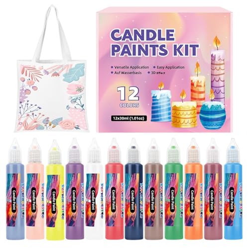 Frfik Glasmalerei Stifte,12 Farben Kerzenwachs Malstifte Set | Malstifte Für Baumwolle Glas Basteln Geschenkidee Familie Feste Feiern von Frfik