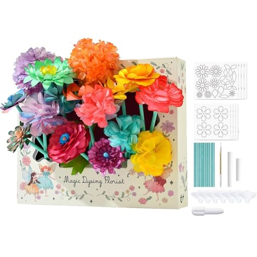 Frfik Handgefertigtes Papierblumen Bastelset - Blumen Basteln Für Kinder | Handgefertigtes 3D Blumenstrauß Blüten Kreativ Spielzeug Set von Frfik