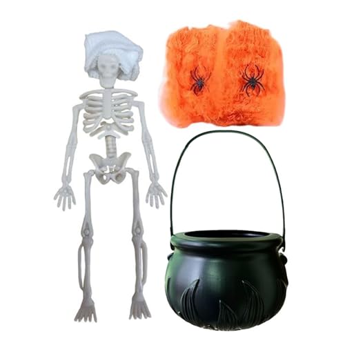 Frfik Hexenkessel | Halloween Deko Für Schreibtisch | Gruseliger Hexenkessel Für Geisterhaus Klassenzimmer Garten Veranstaltungsplaner Speisetisch Herbstfeste Vorderveranda von Frfik