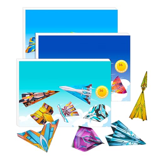 Motivbögen - Papierflieger, 24.5cm Papierflugzeuge - 3 Stück kreatives Bastelset aus Papier, Lernspielzeug für Kinder, Vorschule, Schule, Reisen, Sommerlager, Geschenkidee zu Geburtstag und Feiertagen Motivbögen - Papierflieger, 24.5cm Papierflugzeuge - 3 Stück kreatives Bastelset aus Papier, Lernspielzeug für Kinder, Vorschule, Schule, Reisen, Sommerlager, Geschenkidee zu Geburtstag und Feiertagen von Frfik