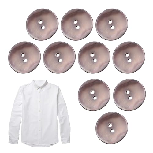 Muschelknöpfe, natürliche Muschelknöpfe, Ersatzknöpfe, rund, Perlmuttknöpfe, 2 Löcher, Knöpfe zum Basteln, zum Nähen, Basteln, handgefertigte Reparatur, Anzüge, Hemden, Stoff von Frfik