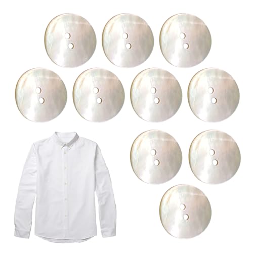 Muschelknöpfe, natürliche Muschelknöpfe, Ersatzknöpfe, rund, Perlmuttknöpfe, 2 Löcher, Knöpfe zum Basteln, zum Nähen, Basteln, handgefertigte Reparatur, Anzüge, Hemden, Stoff von Frfik