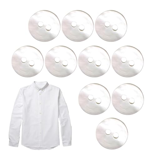 Muschelknöpfe, natürliche Muschelknöpfe, Ersatzknöpfe, rund, Perlmuttknöpfe, 2 Löcher, Knöpfe zum Basteln, zum Nähen, Basteln, handgefertigte Reparatur, Anzüge, Hemden, Stoff von Frfik