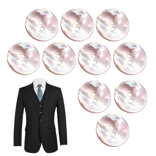 Muschelknöpfe, natürliche Muschelknöpfe, Ersatzknöpfe, rund, Perlmuttknöpfe, 2 Löcher, Knöpfe zum Basteln, zum Nähen, Basteln, handgefertigte Reparatur, Anzüge, Hemden, Stoff von Frfik