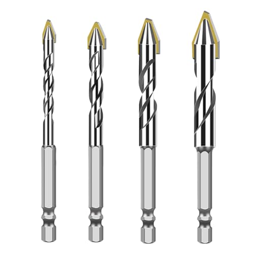 Steinbohrer Bit Set | Betonwerkzeuge | Set Von 4 Langlebigen Übungen Mit Carbid Head | 6/8/10/12mm Hexagonal-sieben Bohrbehörden Rostsicherer Glasziegelzement Für Den Bau Steinbohrer Bit Set | Betonwerkzeuge | Set Von 4 Langlebigen Übungen Mit Carbid Head | 6/8/10/12mm Hexagonal-sieben Bohrbehörden Rostsicherer Glasziegelzement Für Den Bau von Frfik