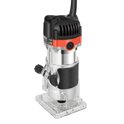 800W Oberfräsenwerkzeug Kompakter Oberfräse mit Trimme 30000r/min Holzfräser Werkzeug Oberfräse Werkzeuge Laminatschneider Elektro-Hand-Trimmer von Fricienc