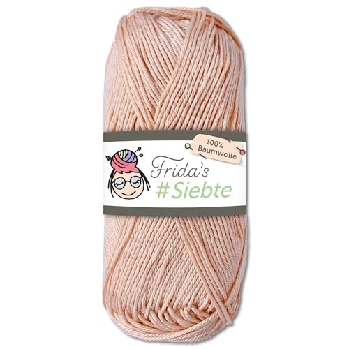 Frida‘s 50 g #Siebte ägyptisches Baumwollgarn Stricken Häkeln Wolle 43 Farben (1205 | Apricot) von Frida's Wollhaus