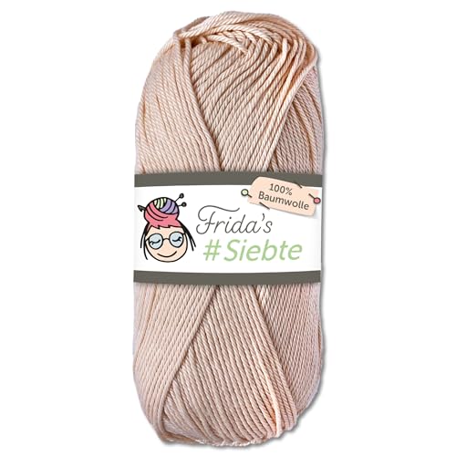 Frida‘s 50 g #Siebte ägyptisches Baumwollgarn Stricken Häkeln Wolle 43 Farben (1230 | Champagner) von Frida's Wollhaus