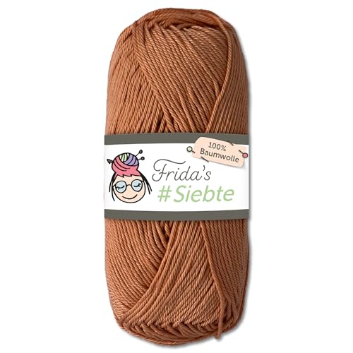 Frida‘s 50 g #Siebte ägyptisches Baumwollgarn Stricken Häkeln Wolle 43 Farben (1231 | Bronze) von Frida's Wollhaus