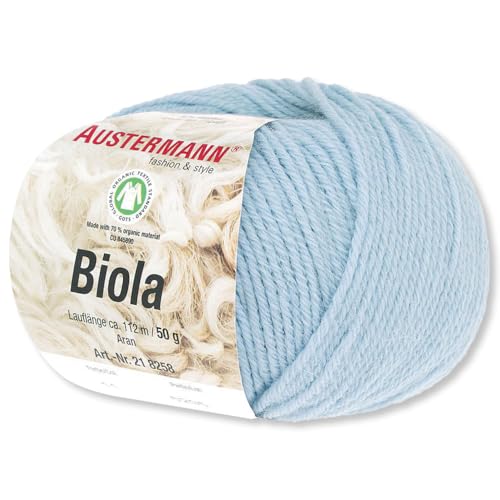 Frida's Wollhaus Austermann 50 g Biola Schurwolle Alpaka Wolle Stricken Häkeln 20 Farben (11 | Bleu) von Frida's Wollhaus