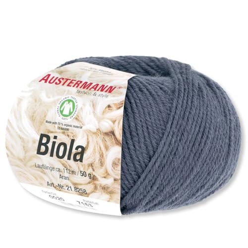 Frida's Wollhaus Austermann 50 g Biola Schurwolle Alpaka Wolle Stricken Häkeln 20 Farben (20 | Jeans) von Frida's Wollhaus