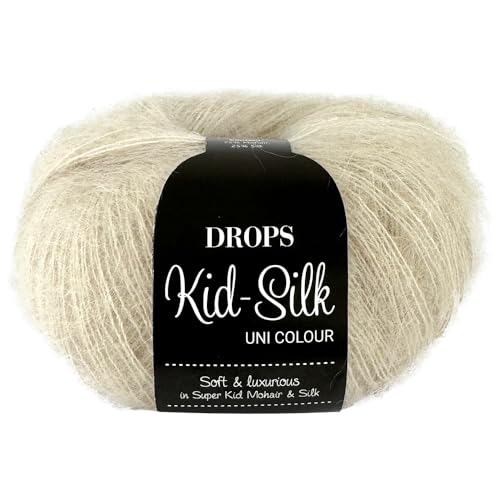 Frida's Wollhaus Drops 25 g Kid-Silk Mohair Seide Lacegarn Wolle Garn Stricken Häkeln 57 Farben (56 | Marzipan) von Frida's Wollhaus