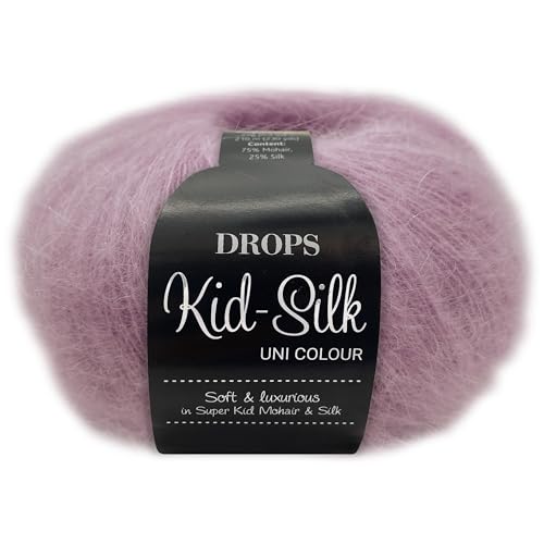 Frida's Wollhaus Drops 25 g Kid-Silk Mohair & Seide Lacegarn Beilaufgarn Flauschig 47 Farben (03 | Hellrosa) von Frida's Wollhaus