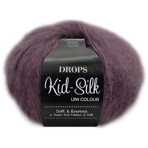 Frida's Wollhaus Drops 25 g Kid-Silk Mohair & Seide Lacegarn Beilaufgarn Flauschig 47 Farben (05 | Erikaviolett) von Frida's Wollhaus