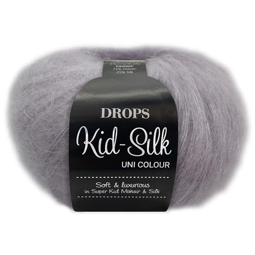 Frida's Wollhaus Drops 25 g Kid-Silk Mohair & Seide Lacegarn Beilaufgarn Flauschig 47 Farben (09 | Hell Lavendel) von Frida's Wollhaus